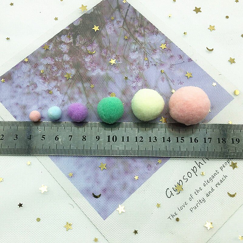 Multi size mix färg pompoms päls hantverk gör det själv mjuka pom poms bollar bröllop dekor lim på tyg tillbehör 8/10/15/20/25/30mm 20g