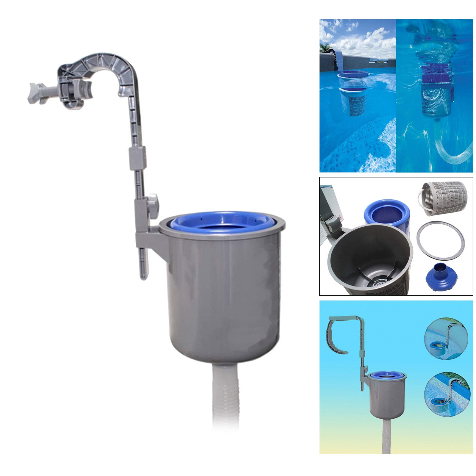 Swimming Pool Wall-Mounted Skimmer Automatic Clean Tool Basket for Inflatable Swimming Pool Fountains 25 x 25 x 32 cm