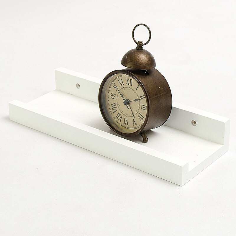 Estante de madera para pared estantería de decoración de pared de bambú nórdico, organizador de decoración para el hogar, estante de almacenamiento, estante de pared para libros, figuritas, estantes de exhibición para manualidades: White 33x12x5cm