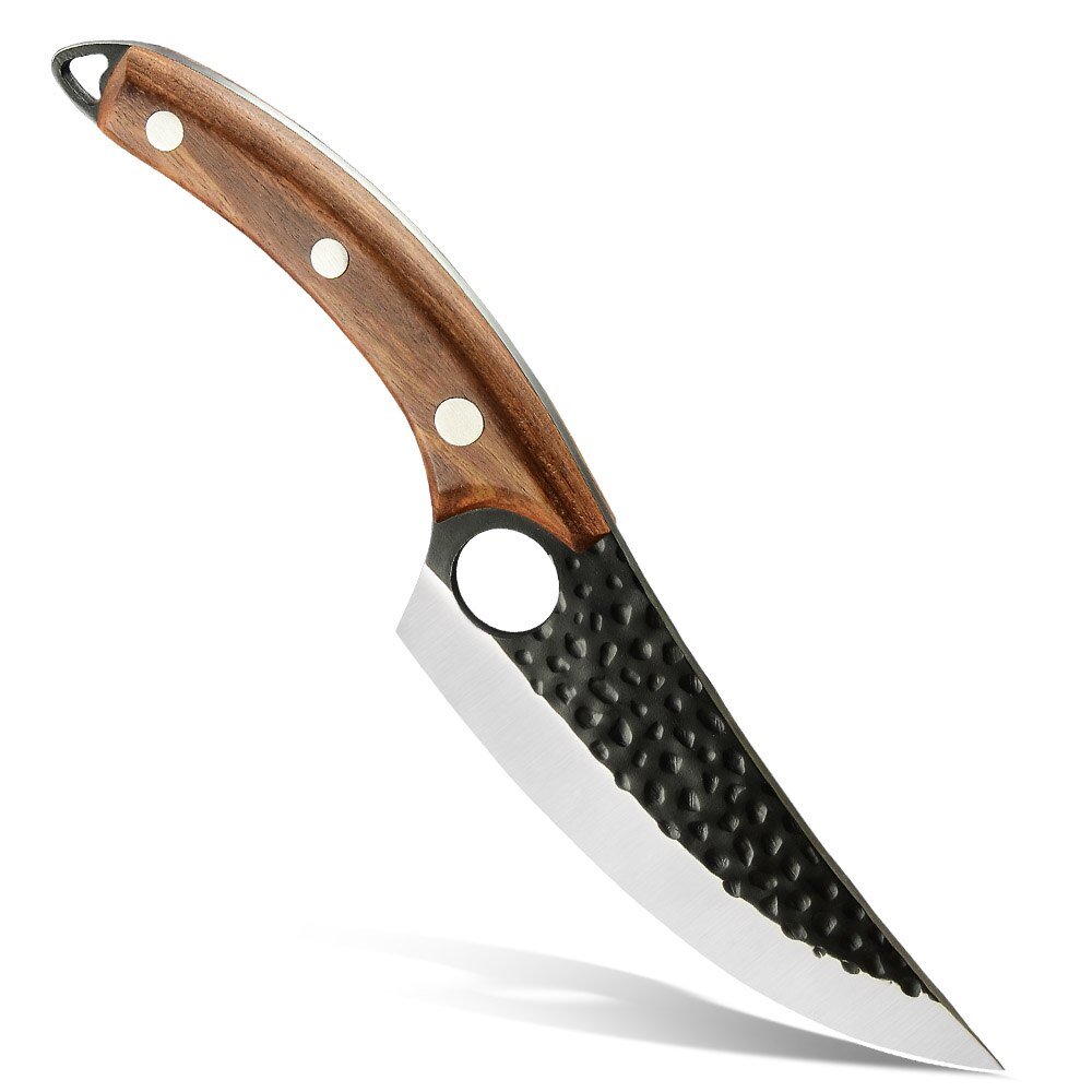XYJ couteaux à désosser de Chef de cuisine en acier inoxydable forgé de 6 pouces, couperet à viande de pêche, couteau de boucher de chasse, outil de couverture de gaine: Knife