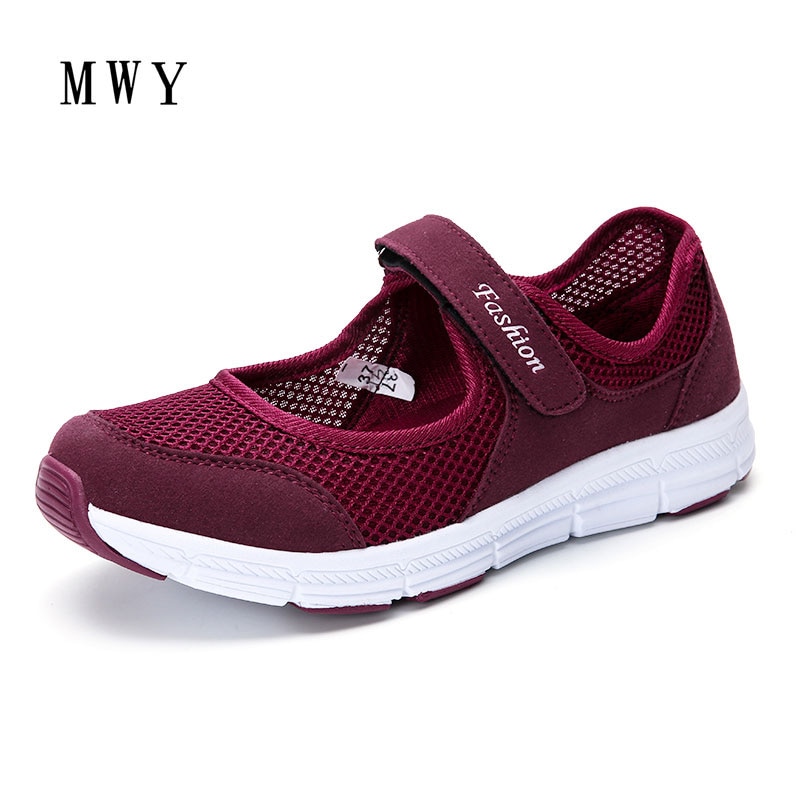 Zapatos casuales transpirables mwy para mujer, zapatos planos de suela suave para mujer, zapatos de verano de malla transpirable, zapatillas de tenis femeninas