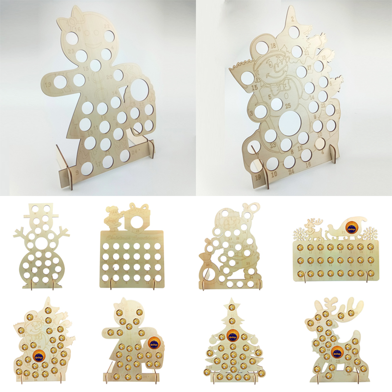 Decorazioni natalizie decorazioni artigianato in legno festa di natale portapacchi per cioccolato conto alla rovescia calendario pendolo