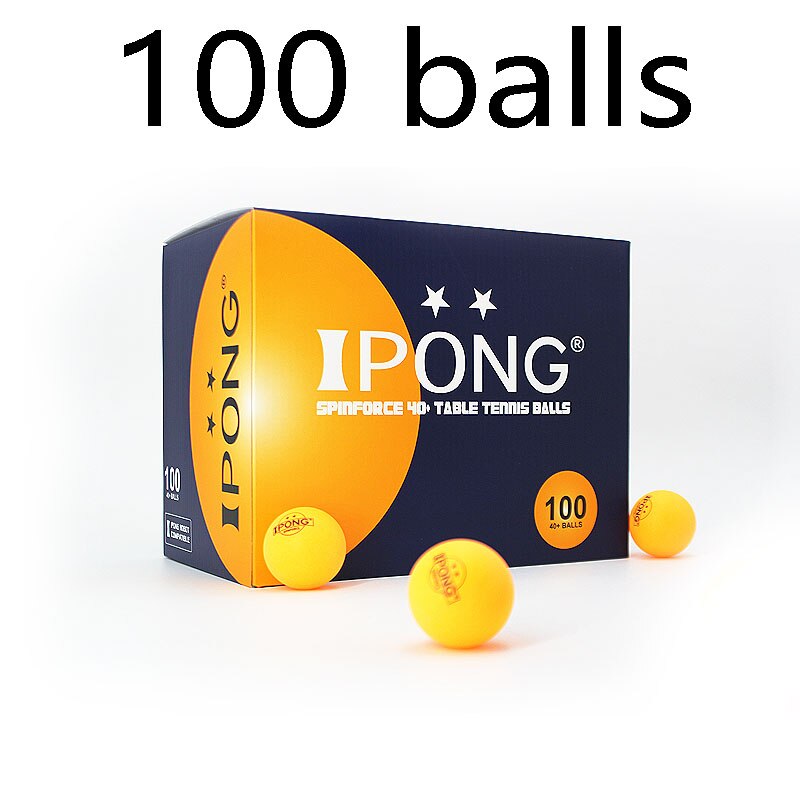 100 Balls IPONG 2Star Table Tennis Balls (ABS, Orange Color) Training