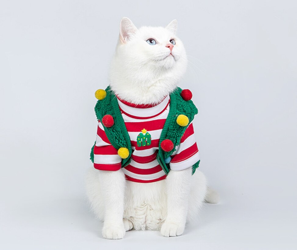 Vêtements de noël pour animaux de compagnie, gilet boule d&#39;agneau, thème de noël, pour chien et chat