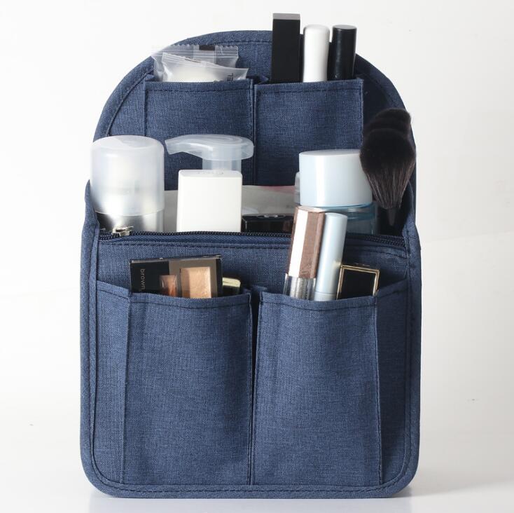 Organizador de mochila de viaje, inserto para mochila, bolsa de almacenamiento para mamás, bolsos grandes de hombro, bolso multibolsillo para organizar bolsas: Dark Blue