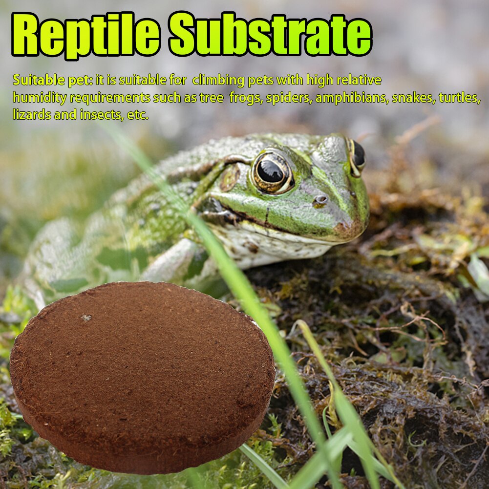 Snake Gecko Reptile Substrate Liner Warm Soil Coconut Fiber Bottom Supplies Terrarium Turtle Lizard Beddings 70g Bricks Mat