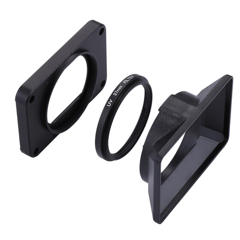 Zubehör für sony  rx0/rx0 ii: frontplatte aus aluminiumlegierung,  + 37mm uv-filterlinsen + sonnenblende, schrauben und scr für sony  d5qc