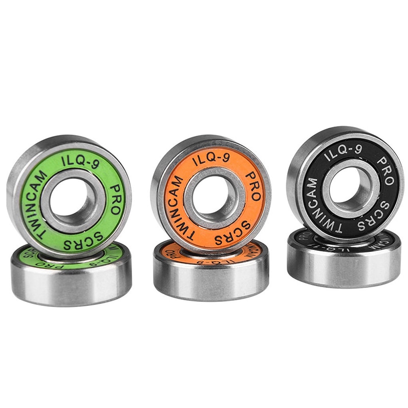 10Pcs ILQ-9 Wiel Rvs Lagers Hoge Prestaties Roller Skate Scooter Skateboard Wiel Groen/Oranje/Zwart