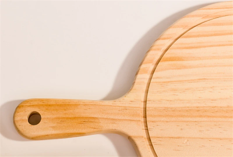 6 to 13 tommer træ rund pizza bord med hånd pizza bageplade sten skærebræt plade pizza sten kage bagværk