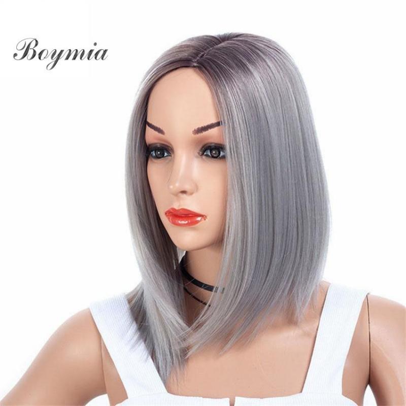 Boymia Cosplay Pruik Voor Vrouwen Pruik Kort Haar Synthetische Bob Pruiken Blauw Zwart Haar Steil Haar Pruik