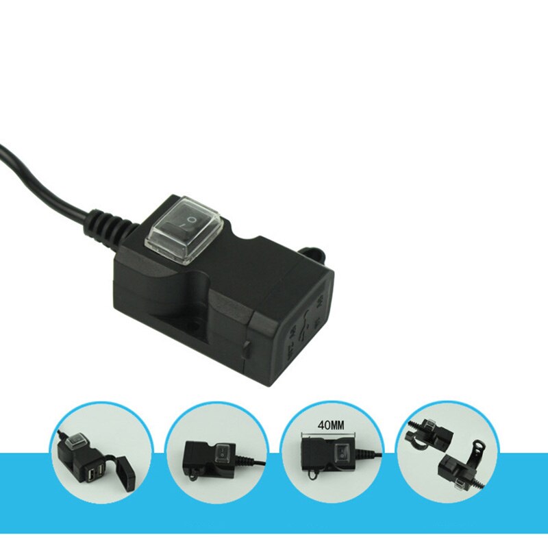 Dual Port USB Wasserdichte Motorrad Lenker Ladegerät Power Plug Adapter Für Handy Dual Port Einfache Installation Bequem