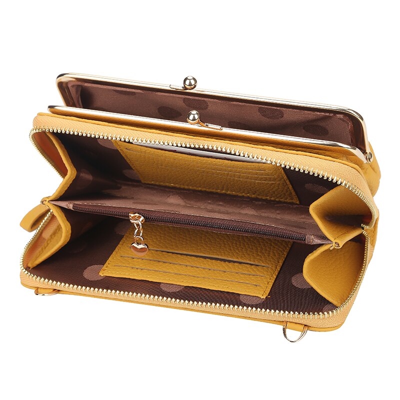 Mini Vrouwen Messenger Bags Pu Lederen Schoudertas Vrouwelijke Mobiele Telefoon Tas Lychee Patroon Grote Capaciteit Rits Portemonnee