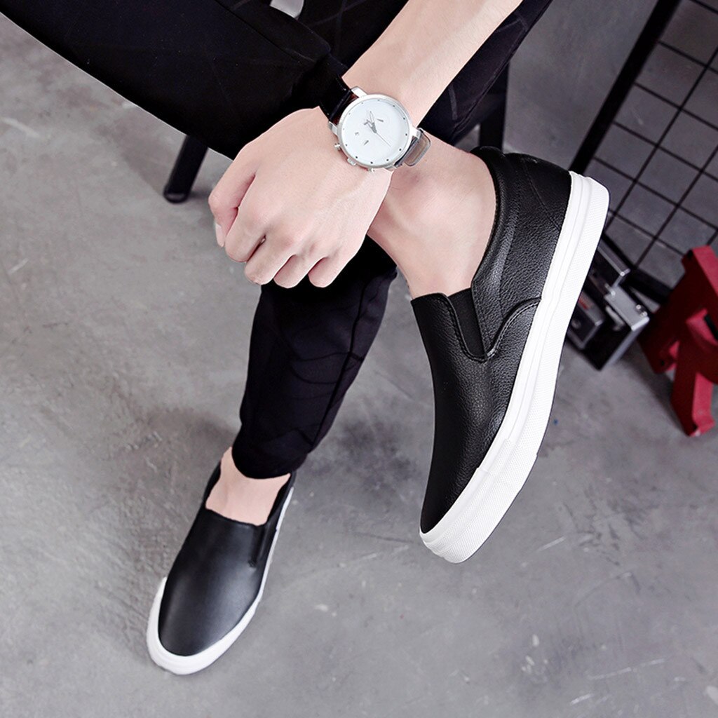 Hommes baskets hommes chaussures décontractées sping an automne hommes doux sans lacet baskets solide plat mocassins décontractés bateau chaussures