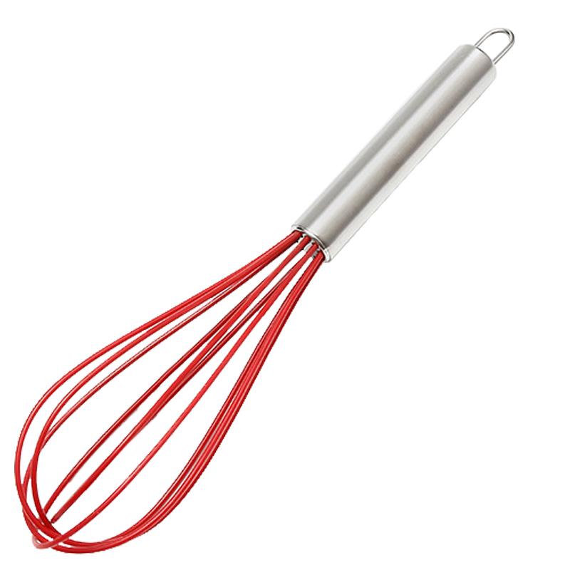 Ustensile de cuisine rouge Silicone Premium ustensile en acier inoxydable résistant à la chaleur antiadhésif sûr ustensiles de cuisine maison outil fournitures de cuisine: 8