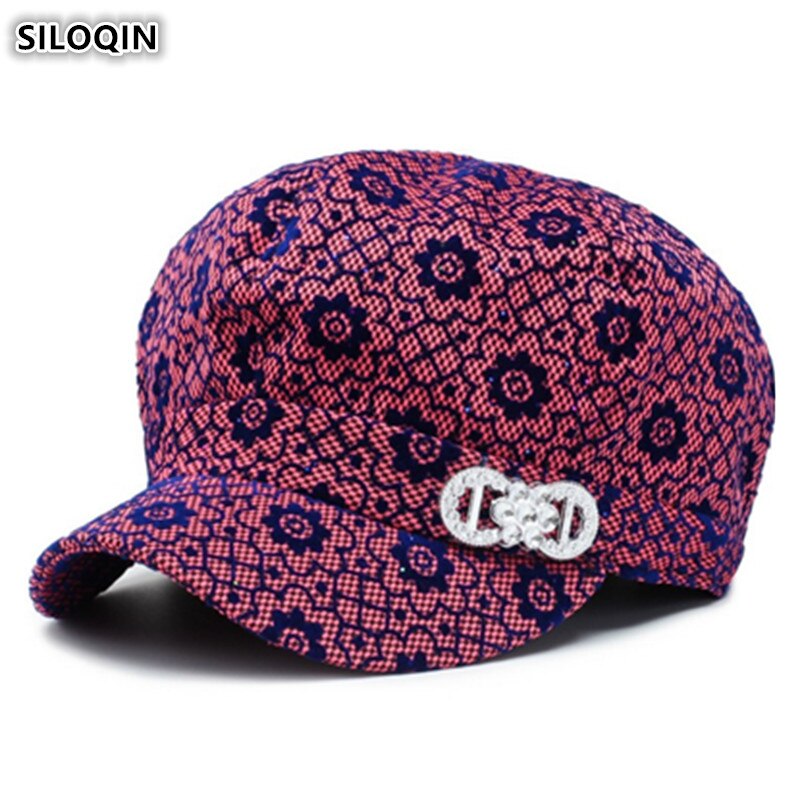 Siloqin dame newsboy caps høst dame lue snapback cap kvinne trend hip hop cap sløyfe rutete solhatt