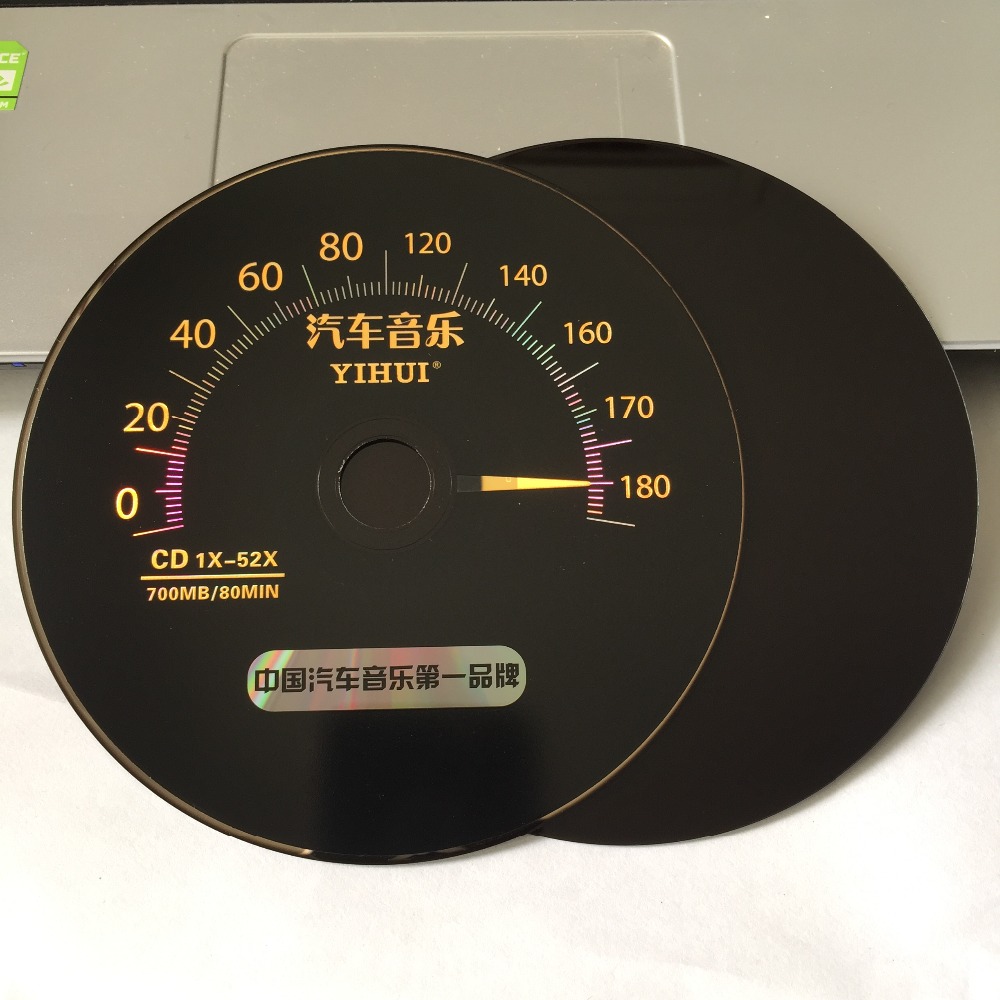 50 Discs Grade A 700 MB 52x Blank Black Speedometer Printed CD-R Disc