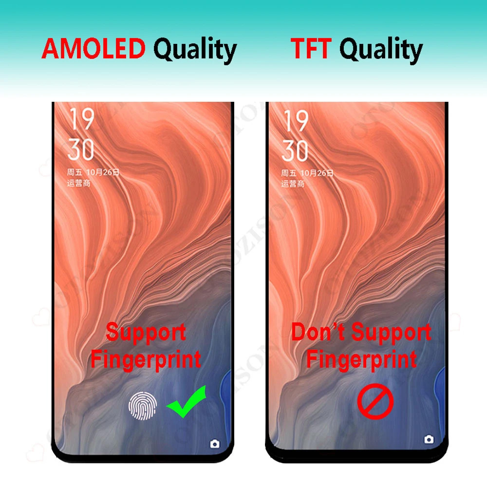 Super AMOLED Display For OPPO Reno7 Reno 7 5G Global Version CPH2371 LCD With Frame Screen Touch Panel Digitizer Sensor Assembly