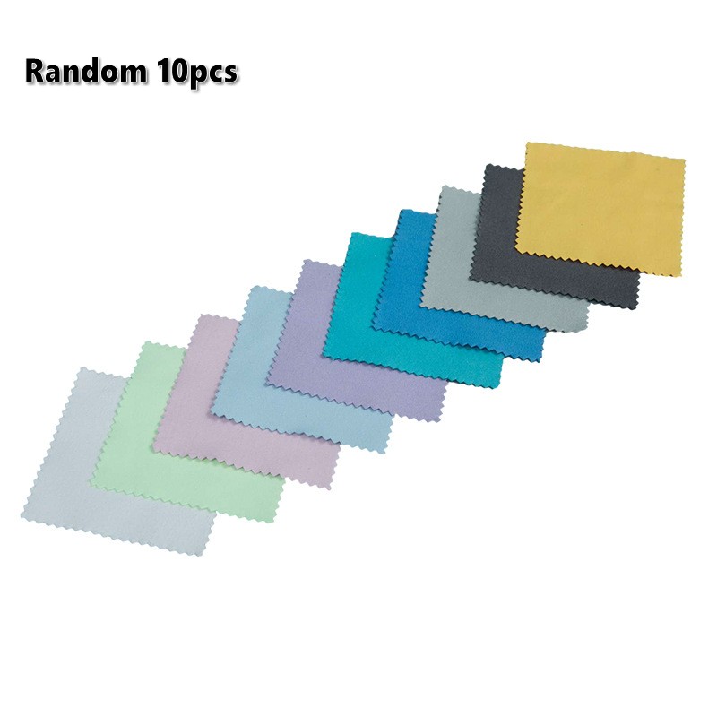 50/40/30/20/10Pcs Sieraden Schoonmaakdoekje Roze Polijsten Doek Voor Sterling Zilver Goud platina Kleine Polish Doek 8x8cm: Random 10pcs