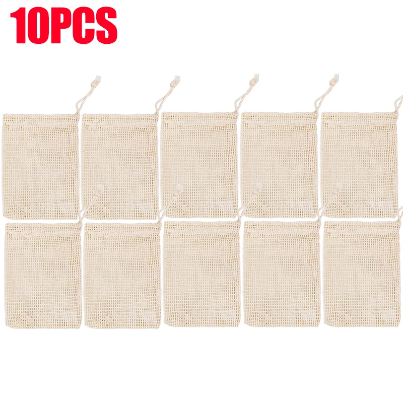Bolsas de jabón colgantes de lino y algodón Natural, bolsa de red para jabón espumoso, bolsas de red limpiadora de jabón corporal, Herramientas de limpieza de ducha para el hogar, 1/10 Uds.: Naranja