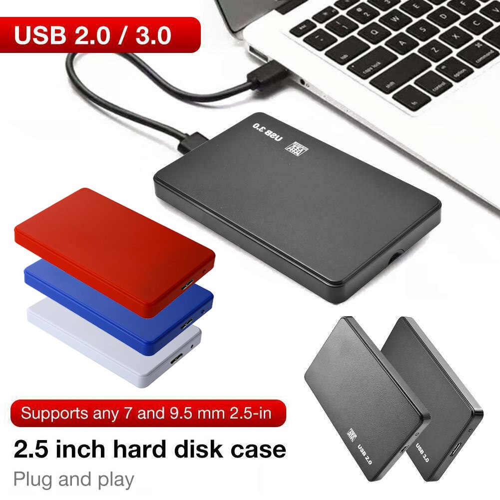 USB3.0/2.0 2.5inch SATA HDD SSD Case Sata to USB Enclosure Mobile External Hard Disk Case Box for Laptop Black Blue Disco