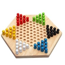 Traditionellen Hexagon Holz Halma Familie Spiel Set