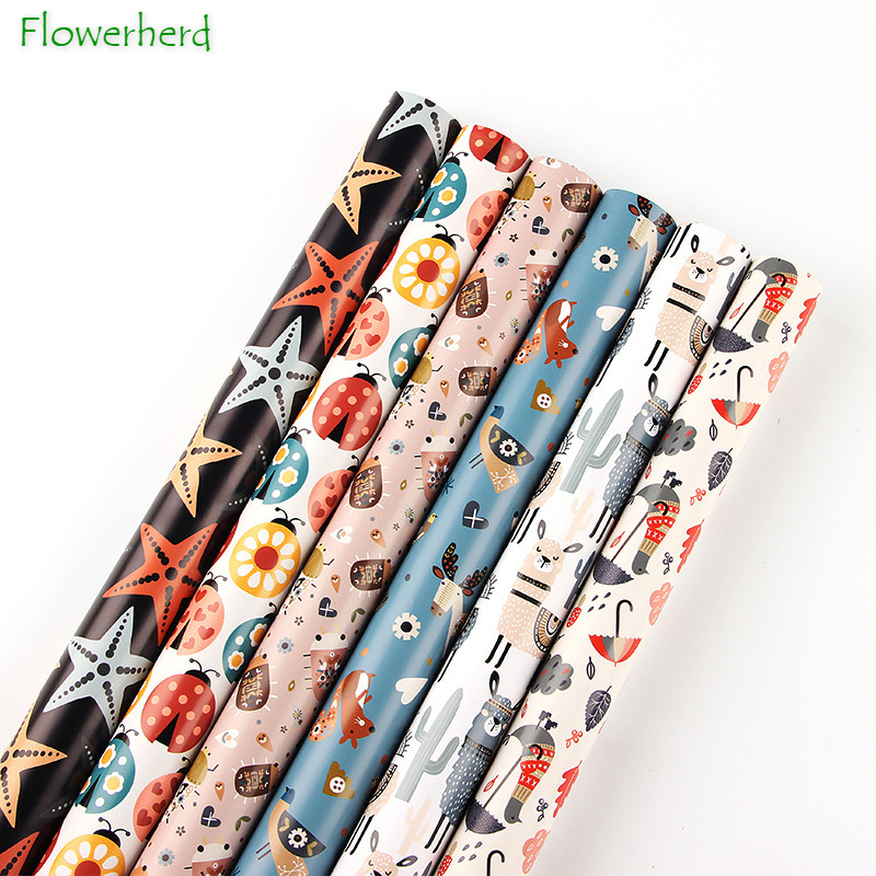 50x70CM Cute Paper Cartoon Toy Wrapping Paper Birthday Wrapping Paper DIY Student Dormitory Wallpaper Bag Book Paper