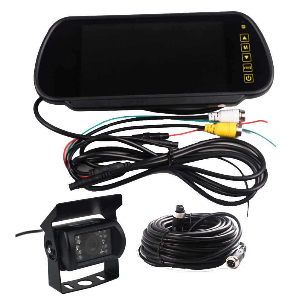 7 zoll TFT LCD Monitor Und HD CCD 120 Grad IR Nachtsicht Wasserdicht parkplatz Rückansicht Kamera Cmos Bus lkw Kamera