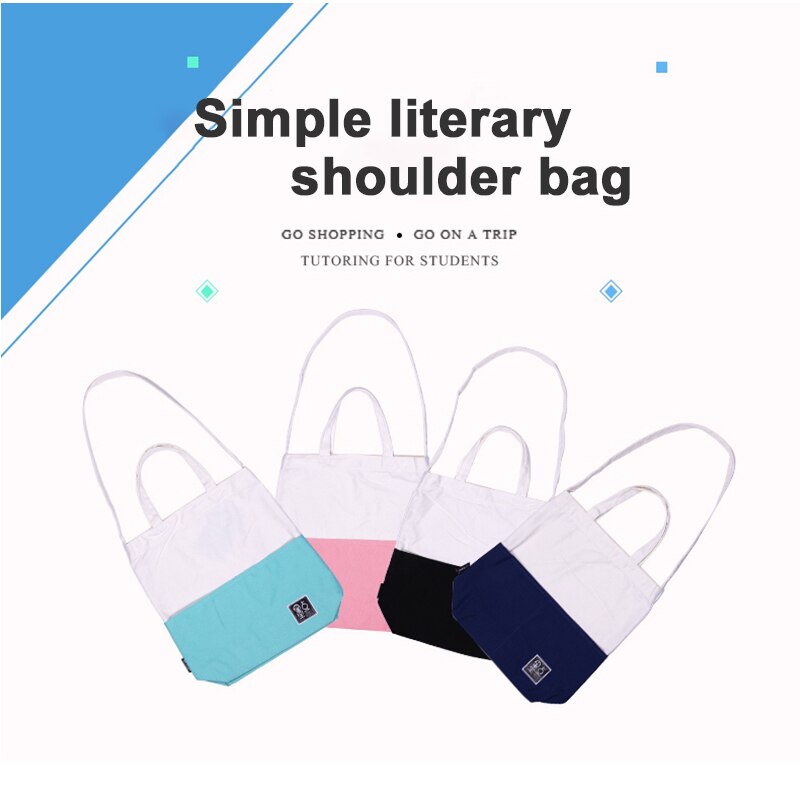 Women Canvas Tote Bags Plegable Student Tutorial Bag Environmental Storage Handbag Foldable Eco Grocery Shoulder Bags
