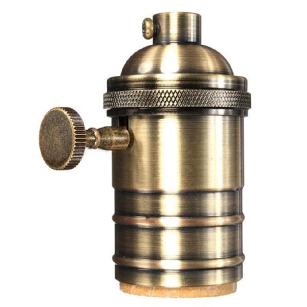 E27 E26 Vintage Retro Edison Lamp Holder with Knob Switch Pull-chain Switch Pendant Light Socket UL 250 Lamp Base: Orange
