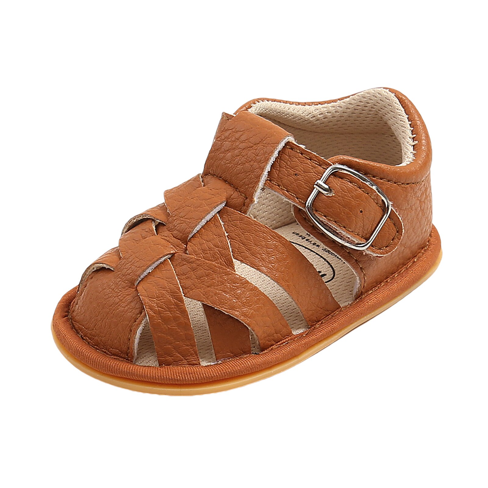 Baby Pu Leer Peuter Sandalen Kleine Kinderen Effen Kleur Zachte Zool Anti-Slip Sport Schoenen 0-18Months Baby Sandalen voor Meisje