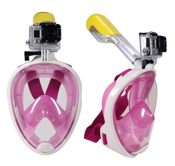 Duiken Masker Kinderen Onderwater Scuba Masker Anti Fog Volledige Gezicht Duikbril Snorkelen Set Met Anti Slip Ring Snorkel: Roze / L/xl