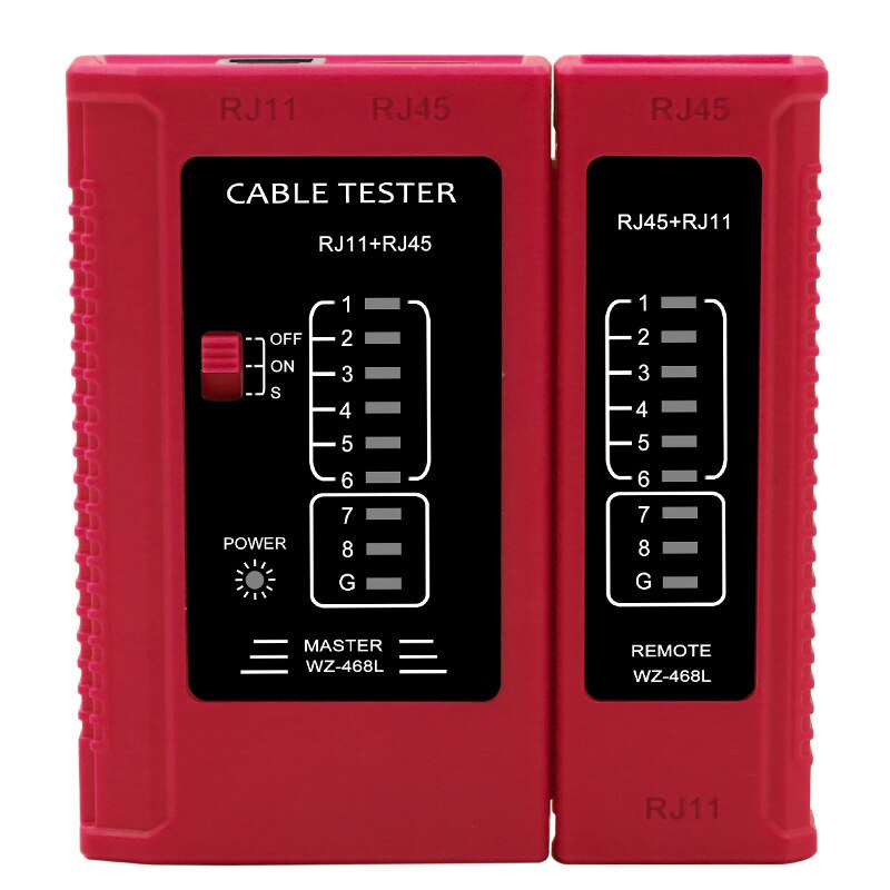 RJ45 RJ11 Cable Lan Tester Network Testing Tools Ethernet LAN Networking Wire Cable Telephone Line Tester Tracker Network Repair: Red