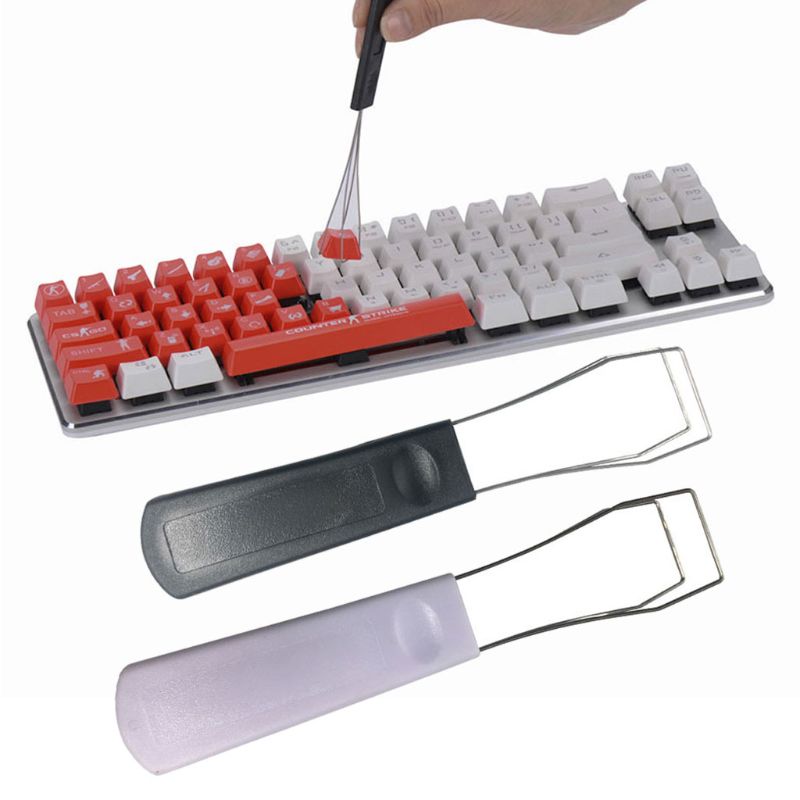 Steel Keyboard Key Keycap Puller Plastic Handle Remover With Unloading Steel Mechanical Keyboard Cleaning Tool