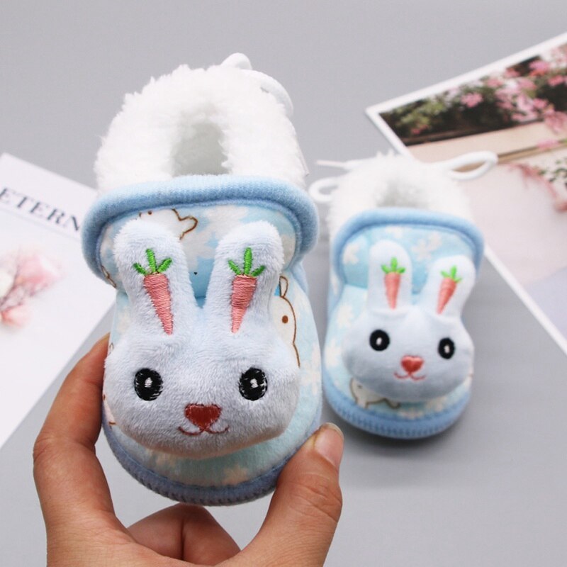 Winter Warm Baby Cartoon Rabbit Slipper Infant Warm Fleece Cotton Baby Shoes For Boys Girls