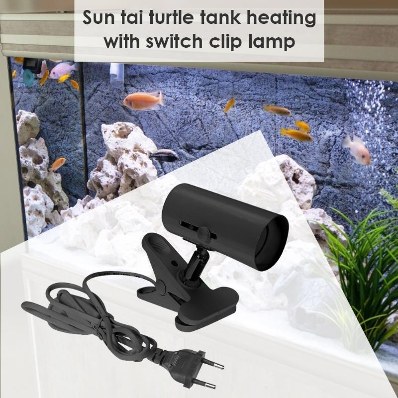 Skildpadde akvarium opvarmning lampeholder husdyr holder  e27 lys holder med klip dæksel 360 graders rotation clip-on pære kæledyrsforsyninger