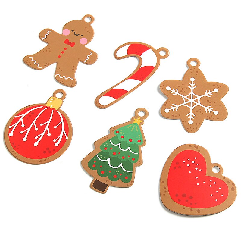 (20 unids/lote) Mini tarjeta de felicitación de dibujos animados, pequeña etiqueta colgante de Navidad, de pastel, tarjeta de mensaje, tarjeta de deseos de Navidad
