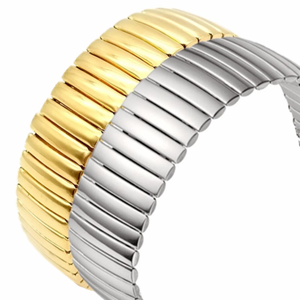 12 14 16 18 20 22MM Stainless Steel Parts Watch Band Strap Silver Metal Watch Bracelets Stretch Expansion Watch Accessories