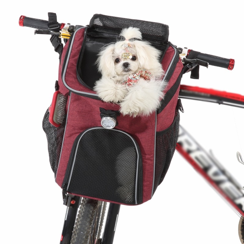 Haustier Fahrrad Rucksack Tasche Welpen Hund Katze Kleine Ebene Faltbare Reise Fahrrad Sitz Für Wandern Radfahren Korb Zubehör