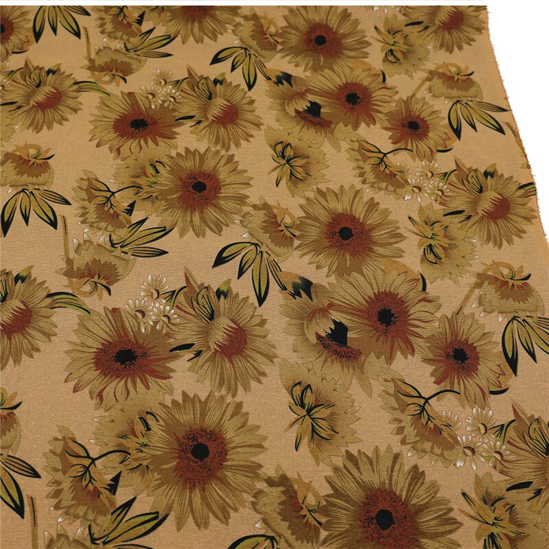 Bomuld linned stof solsikke håndlavet taske gardin pude trykt tøj nederdel duge bukser frakke håndværk materiale tissu: 4