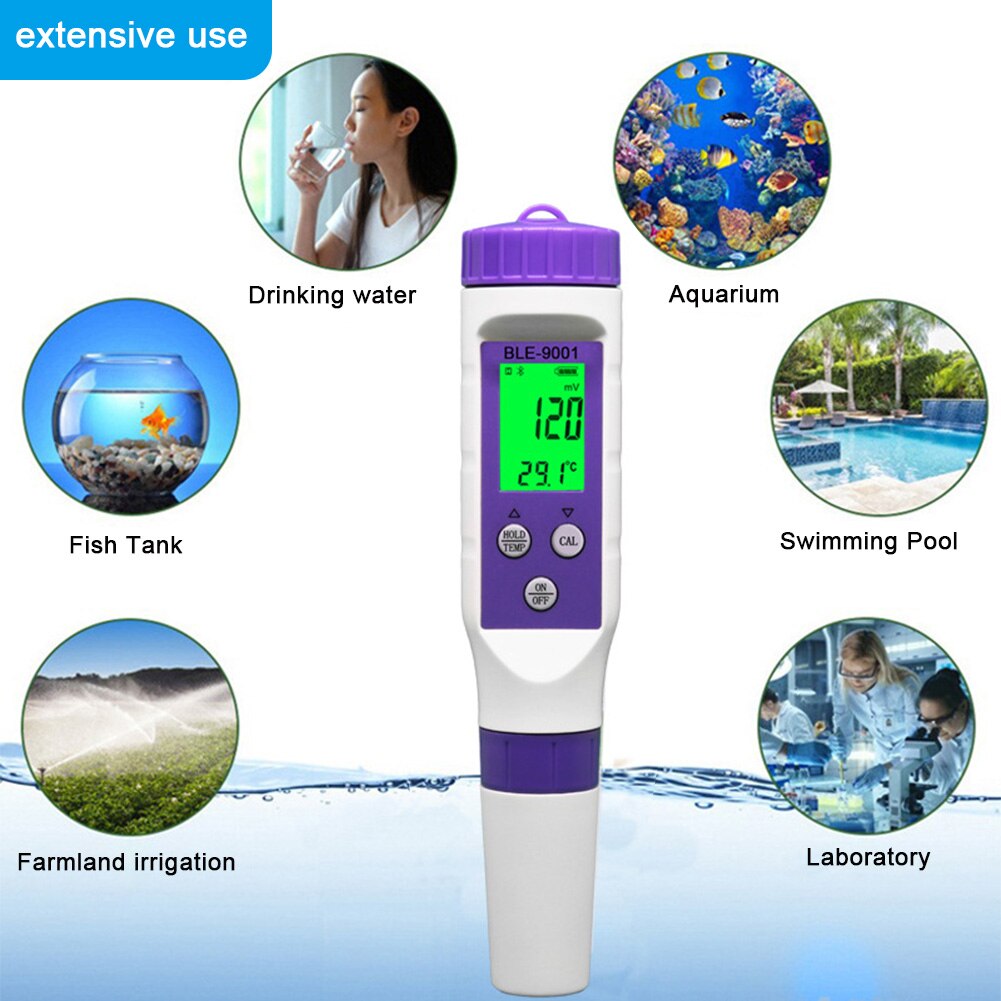 Blue Tooth Temp ORP Meter -999mV~999mV Auto-Calibration Online Monitor Drinking Water Test APP Control for Pool Aquarium