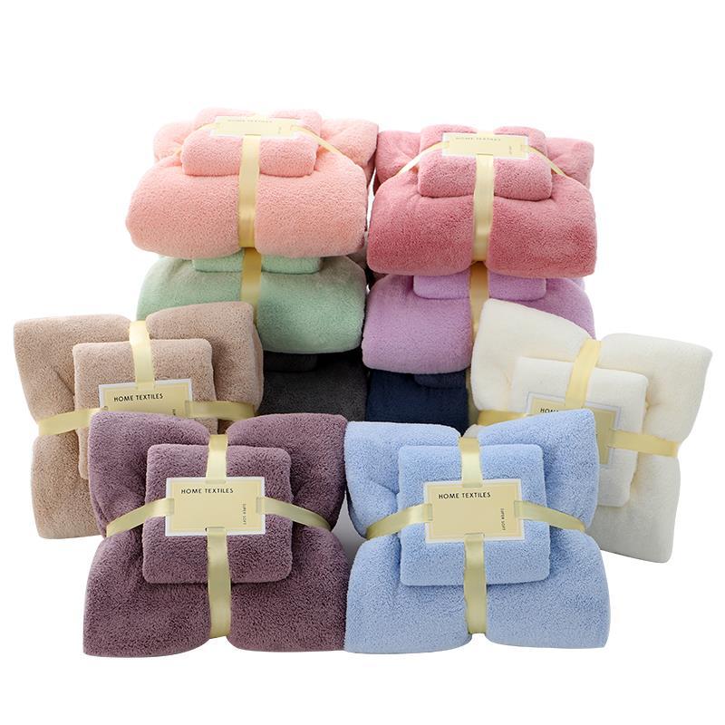 Tykt korall fleece håndkle badehåndkle sett badehåndkle små og butikk dekker myk absorberende