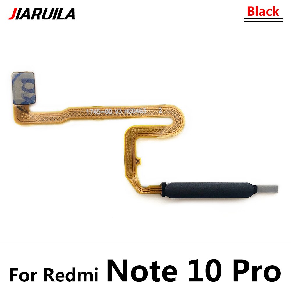 escáner de huellas dactilares para Xiaomi Redmi Note 10 Note 10 Pro, botón de inicio, menú de huellas dactilares, tecla de retorno, Sensor, Cable flexible: Note 10 Pro Black