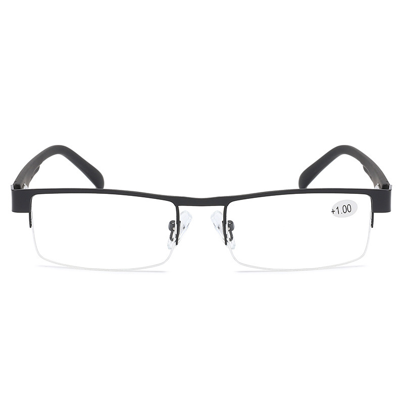 Square Half Frame Alloy Reading Glasses Men Women Eyeglasses Hyperopia Prescription glasses +1.0+1.5+2.0+2.5+3.0+3.5+4.0: Tawny / +125
