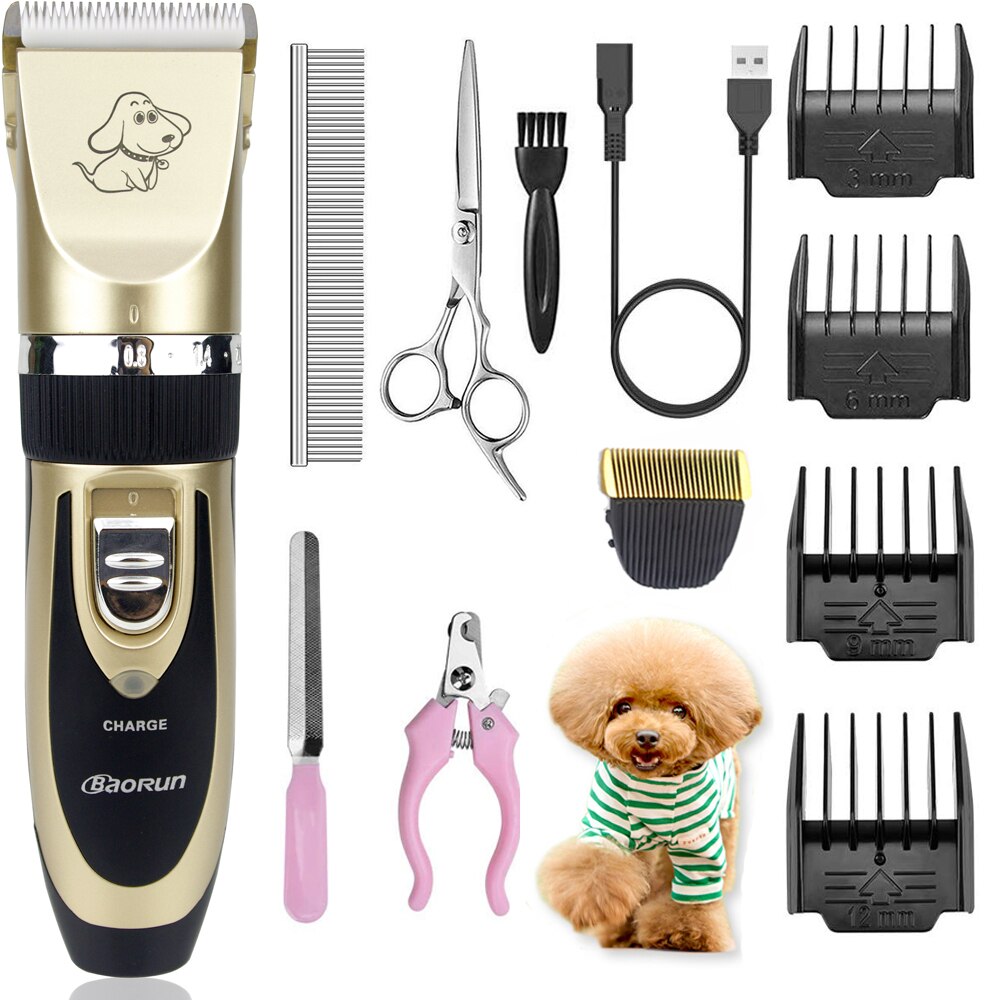 Cortapelos para perros, máquina cortadora de pelo para gatos, conjunto de Afeitadora eléctrica para mascotas, máquina de corte de pelo: P2 full kit 3