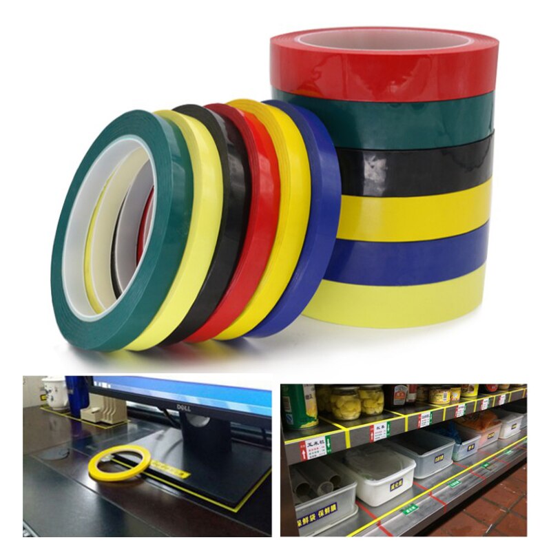 Desktop Positioning Tape 50M Marking Tape Whiteboard Color Discrimination Warning Grid Line Adhesive Tape Supply
