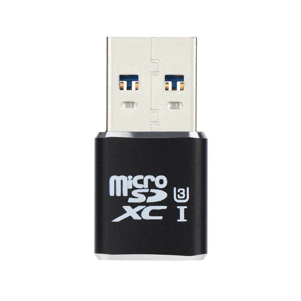 USB 3.0 MICRO SD High-speed Card Reader Aluminum Alloy USB 3.0 Mini Card Reader/MICRO SD/SDXC Aluminum TF Card Reader 20#23: BK