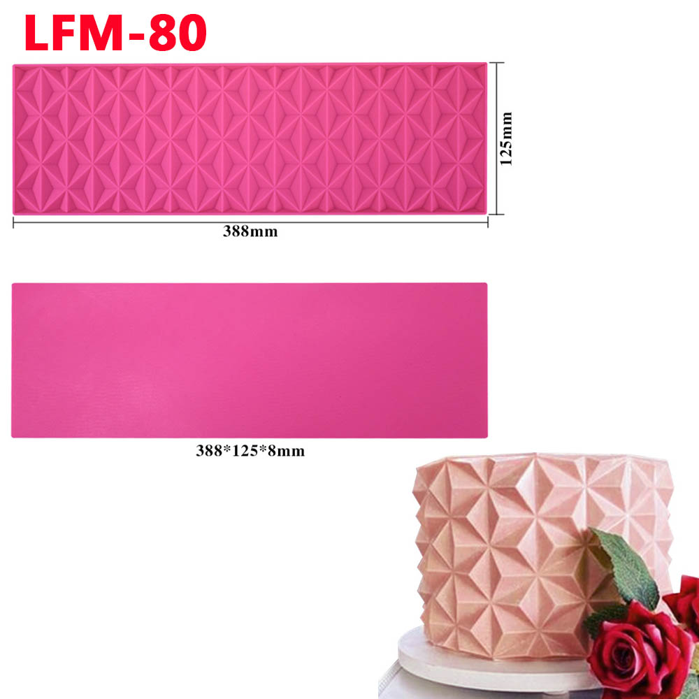 3D Origami Silicone Cake Lace Mold Fondant Moulds Cake Decorating Tool Border Decoration Lace Mold kitchen Bakeware: Beige