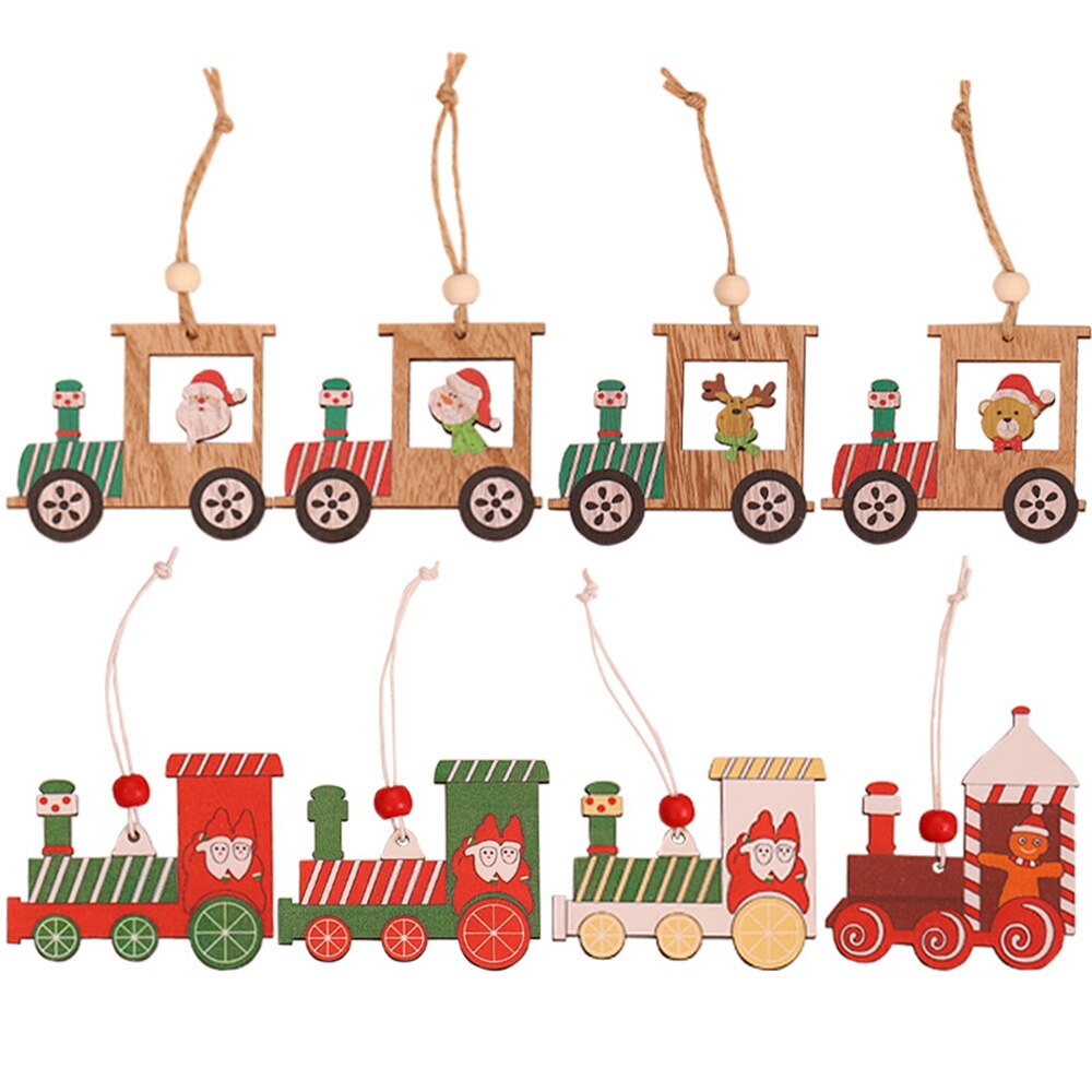 Versiering Houten Hanger 4 Stuks Kerst Kerstman Decor Houten Ornamenten