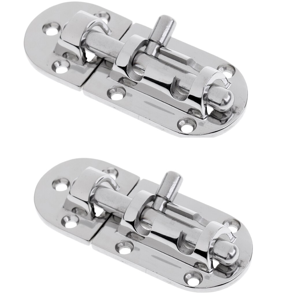 2x 316 Stainless Steel Latch Barrel Long Bolt Hasp Gate Shed Slide Door Lock