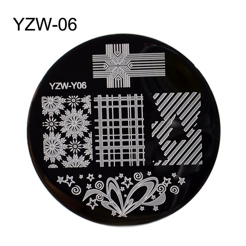 Weihnachten Nagel Kunst Druck Stanzen Vorlagen Edelstahl Schneeflocke Bilder Druck Platten Geometrische Stempel Schablone: YZW-Y06